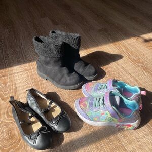 Black Boots and Colorful Sneakers Set